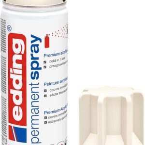 edding 5200 spray permanent - blanc crème mat - 200 ml - peinture acrylique pour peindre ou décorer verre, métal, bois, céramique, plastique, toile - peinture acrylique en aérosol