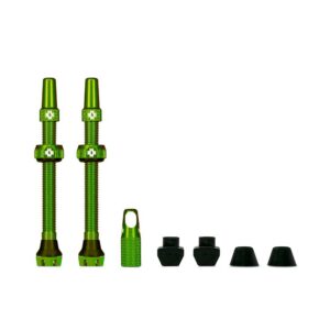 Muc-Off Valves Presta Tubeless - 60 mm - Valves de Vélo Anti-Fuite de Qualité Supérieure avec Outil Démonte-Obus de Valve Intégré - Vert