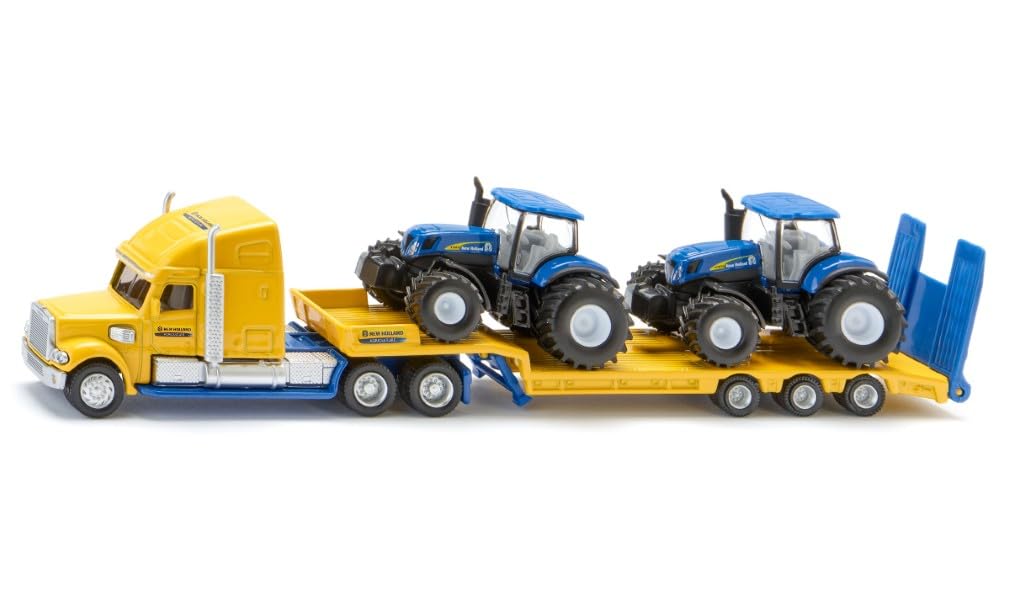 siku 1805, Camion avec Tracteurs New Holland, 1:87, Métal/plastique, Jaune/bleu, Compatible avec les modèles siku de la même échelle
