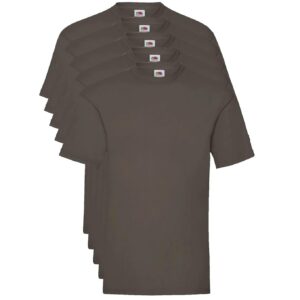 Fruit of the Loom Valueweight 5 Pack, T-Shirt Homme, Marron (Chocolate Cq), Small