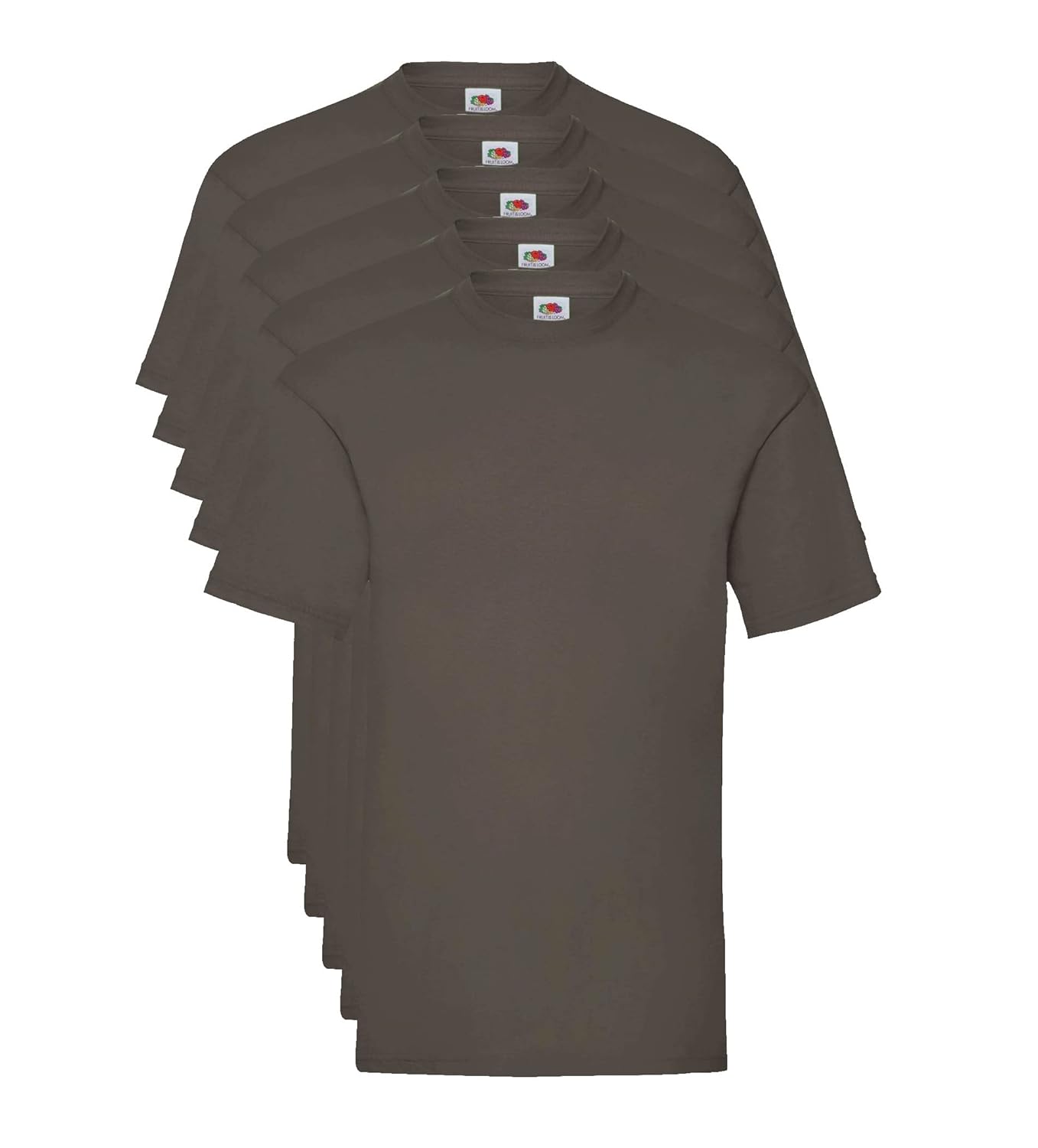 Fruit of the Loom Valueweight 5 Pack, T-Shirt Homme, Marron (Chocolate Cq), XX-Large (Taille Fabricant: 2 X-L)