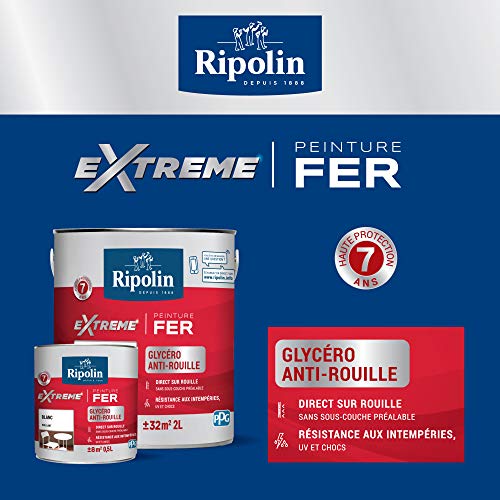 RIPOLIN — Peinture fer extérieur antirouille brillante 2L Noir – Image 6
