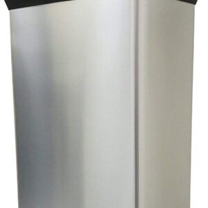 Curver Poubelle Rectangulaire à pédale Decobin 50L - Fermeture Douce - Aspect Métal - Pour Cuisine, Bureau, Salle de Bain - 39 x 29 x 72 cm - Métal- Recyclé(version précedente)