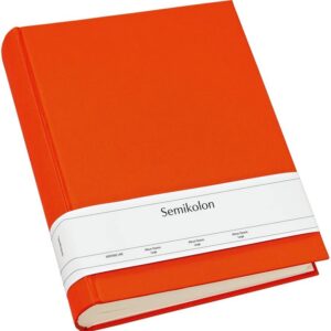 Semikolon 351033 Album photo Classic Large - 24,5 x 30,5 cm - 130 pages couleur crème, pour 260 photos - orange orange