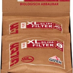 GIZEH Pure XL Slim Lot de 10 sachets de 120 filtre 6 mm