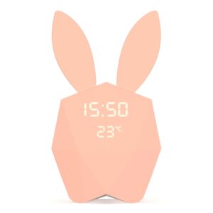 Mob - Cutty Clock Connect - Réveil Connecté et Intelligent avec Détecteur de Mouvement - Veilleuse Nomade Design - Rose