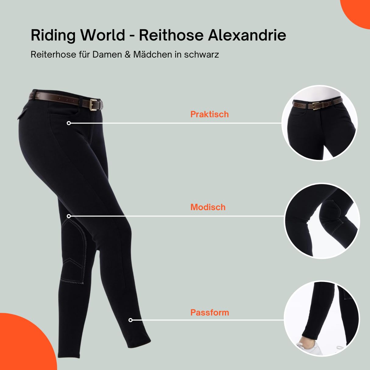 RIDING WORLD Alexandrie — Pantalon d’équitation femme et enfant – Image 2