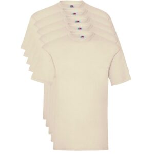Fruit of the Loom Valueweight 5 Pack, T-Shirt Homme, Ecru (Natural 60), Large