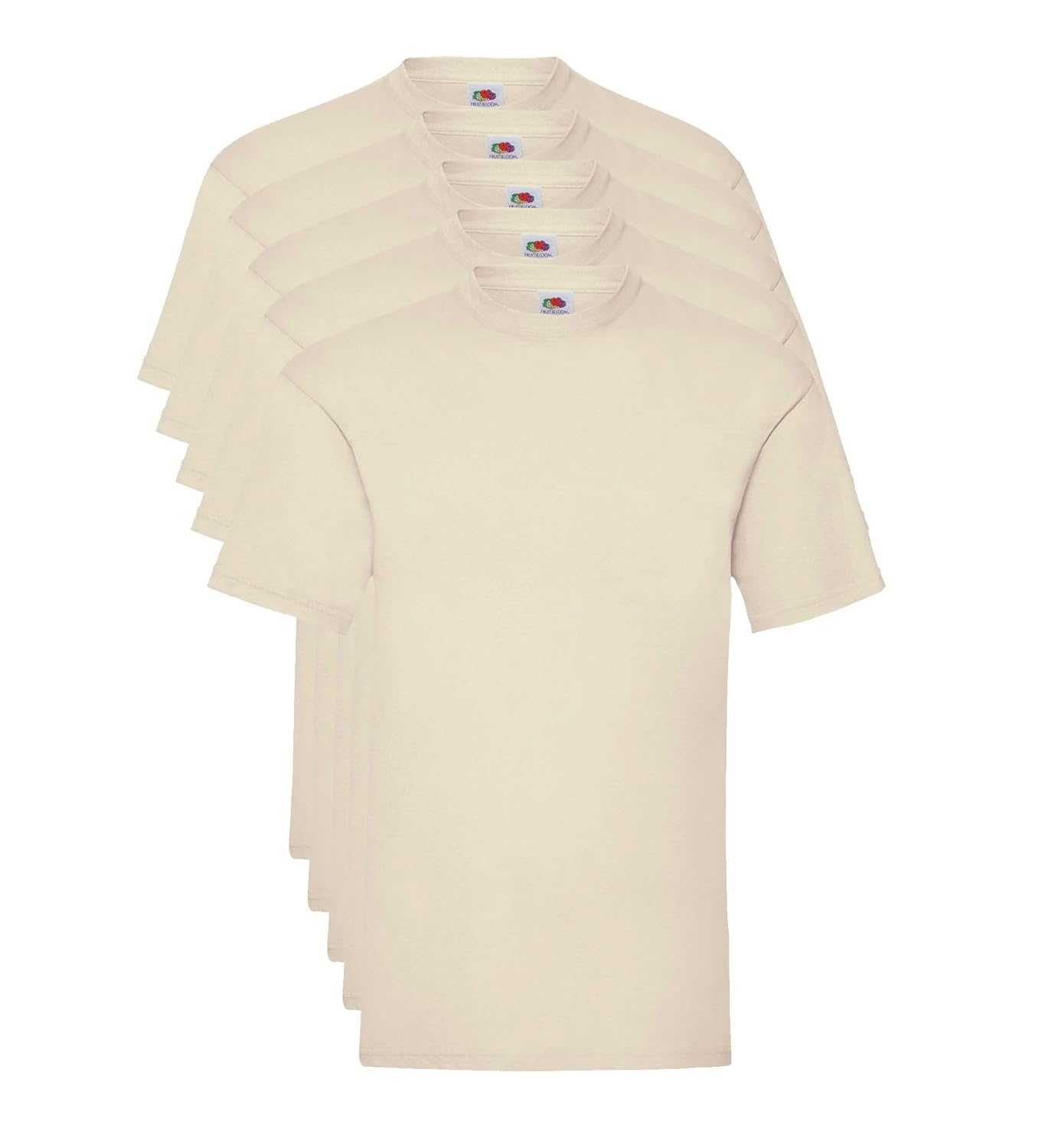 Fruit of the Loom Valueweight 5 Pack, T-Shirt Homme, Ecru (Natural 60), X-Large (Taille Fabricant: X-L)