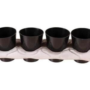 P'tit Clown - 21038 - Présentoir Bras de Squelette avec 5 Verres à Shooters - Parfait pour Décoration Halloween Effrayante et Fêtes à Thème - Idéal pour Créer une Ambiance Sinistre et Terrifiante