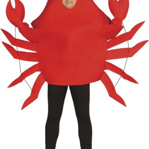 FIESTAS GUIRCA | Costume de Crabe Adulte (52-54/L) - Costume et Gants - Déguisements d'Animaux Marins pour Halloween, Carnaval et Fêtes Déguisées - Idéal pour Adultes Unisexes - Rouge
