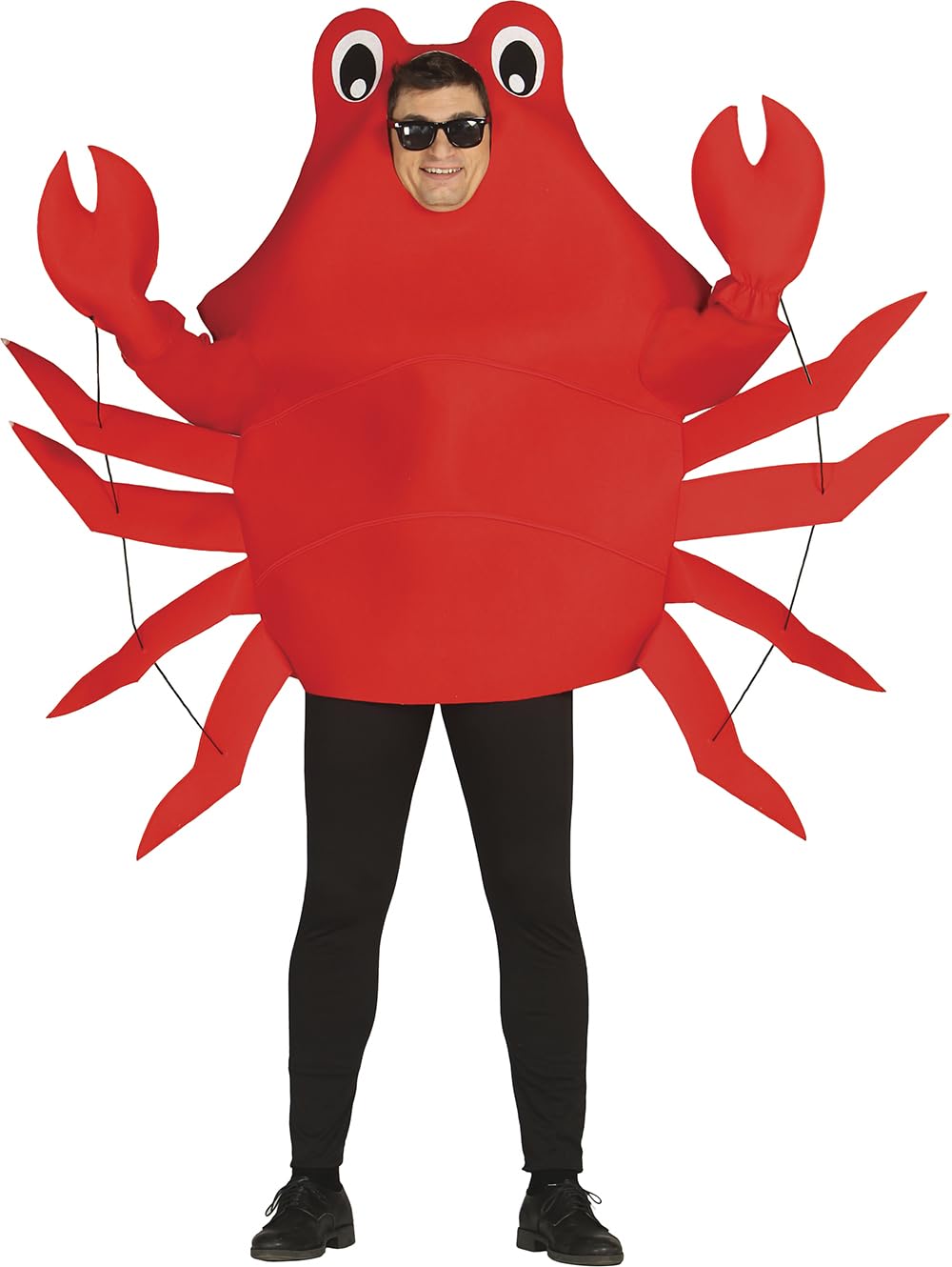 FIESTAS GUIRCA | Costume de Crabe Adulte (52-54/L) - Costume et Gants - Déguisements d'Animaux Marins pour Halloween, Carnaval et Fêtes Déguisées - Idéal pour Adultes Unisexes - Rouge