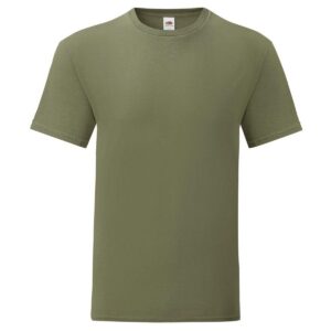 Fruit of the Loom Lot de 3 t-shirts Iconic T pour homme - Taille S à 5XL - Couleur : olive - Taille : 2XL, Olive, XXL