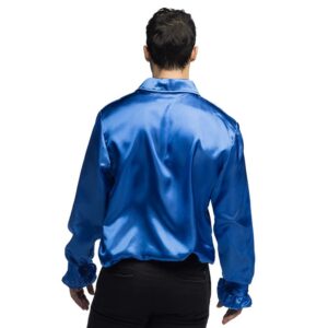 Alternative view of BOLAND — Chemise disco à volants bleu homme taille S (46/48)