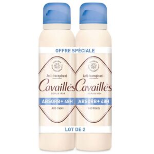 CAVAILLÈS Absorb+ — Déodorant spray anti-traces 48 h 2x150 ml