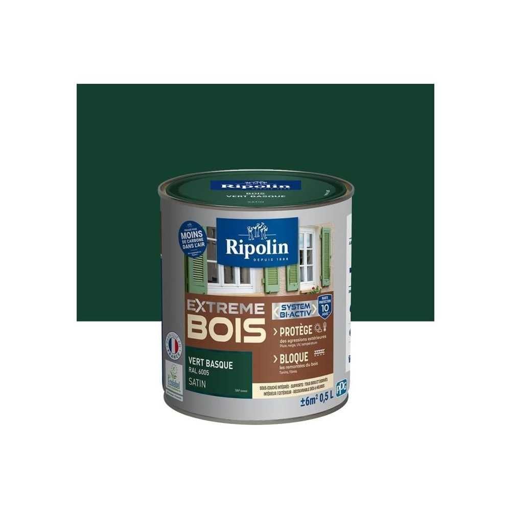 RIPOLIN — Peinture bois satin 0,5L vert Basque – Image 5