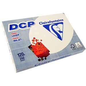 CLAIREFONTAINE Lot de 5 Ramettes 250 Feuilles Papier DCP 120g A4 210x297 mm Certifié FSC Ivoire