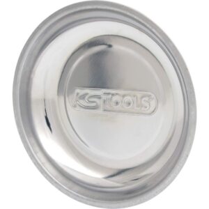 KS Tools 800.0150 - Soucoupe magnétique 150mm - Pour préserver les vis et autres petites pièces métalliques - Aimant gainé en caoutchouc - En Inox - Surface polie