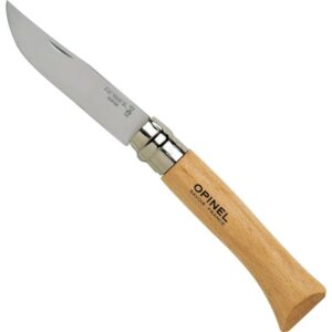 Opinel O123100 Couteau 10 Lame INOX avec Bague de sécurité-123100 Mixte Adulte, Brun