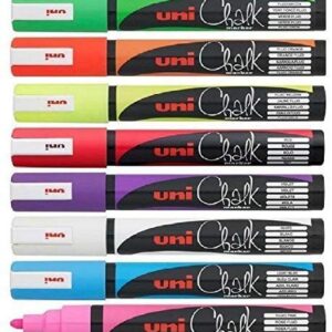 Uni Couleur Marqueurs craie liquide Pointe (1,8–2,5 mm) plume à pointe ogive pour tableau blanc Couleurs assorties Tableau Noir Menu Windows en verre Lingette humide non permanent (1 de chaque couleur