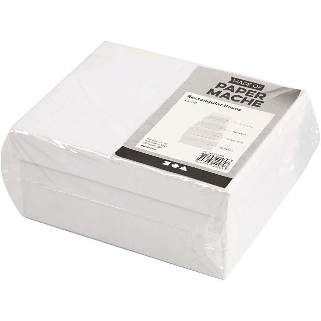 CREATIV — Coffrets cadeaux rectangulaires blancs x4 – Image 2