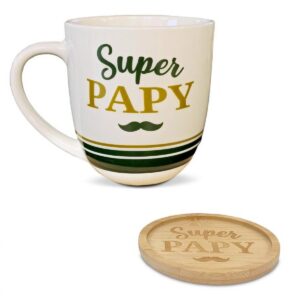 Coffret Tasse et Sous Tasse modèle Super Papy - Idée Cadeau
