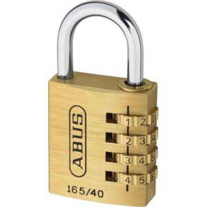 ABUS Cadenas à combinaison 165/40 - Cadenas en laiton - avec code à combinaison réglable individuellement - Cadenas pour valises / casiers - de sécurité ABUS 4