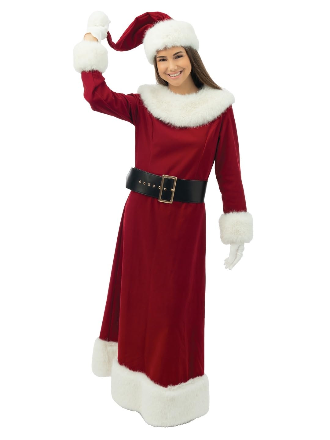 P'TIT CLOWN — Costume de Mère Noël Luxe effet velours XXL – Image 3