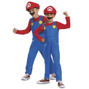 Nintendo Super Mario Bros - Déguisement Enfant Mario avec Salopette et Casquette Rouge - Taille S (4 à 6 Ans) - Licence Officielle du Jeu Vidéo - Costume Halloween, Anniversaire et Jeux de Rôle