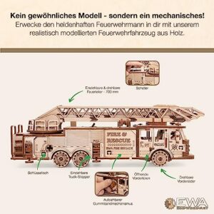 Alternative view of EWA Eco-Wood-Art — Puzzle 3D camion de pompiers 439 pièces