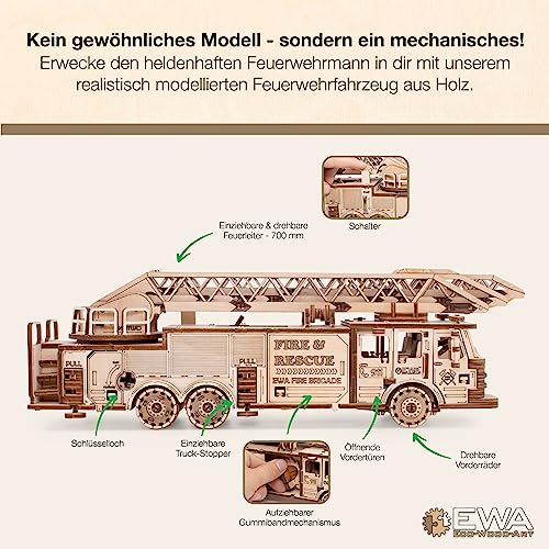 EWA Eco-Wood-Art — Puzzle 3D camion de pompiers 439 pièces – Image 2