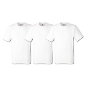 Fruit of the Loom - Heavy Cotton - T- Shirt (Lot de 3) - Homme - Blanc - Taille: S