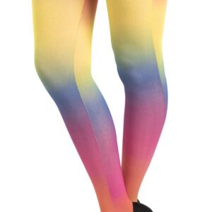 P'tit Clown - 74417 - Collant Opaque Femme - Arc-En-Ciel - Taille Unique - Accessoire Déguisement - Halloween - Carnaval - Fête à Thème - Fantaisie