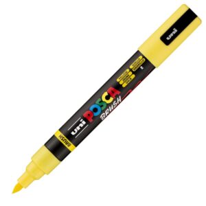 POSCA PC5BR — Marqueur pinceau jaune à base d’eau