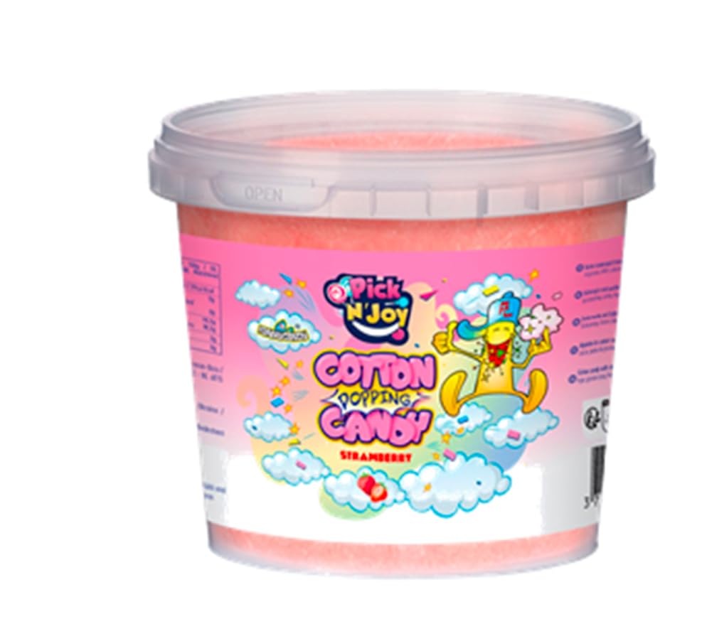 Pot barbe à Papa - Cotton dopping Candy - Funnycandy - Goût fraise avec bonbons pétillants - pot de 50g