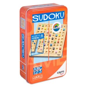 Cayro - Boîte Métal Sudoku - Jeu De Logique - Complétez La Grille 9 X 9 avec Les Chiffres 1 À 9 - pour 1 Joueur