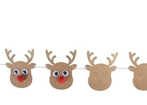 P'TIT CLOWN - Guirlande de Noël DIY - Décoration Noel à Suspendre - Décorer Sapin, Maison, Porte d'Entrée, Rebords de Fenêtres et Cheminées, Déco Murale (Guirlande Rennes - DIY, 300 cm)