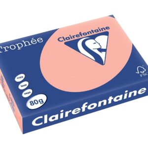 Clairefontaine Trophee Lot de 5 Ramette de 500 feuilles papier couleur 80 g A4 Pêche