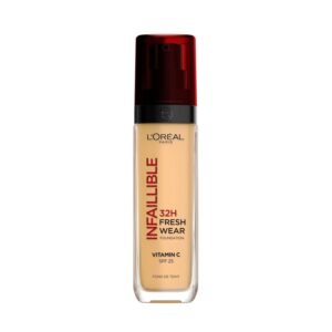 L'Oréal Paris - Fond de Teint Fluide Infaillible 32h Fresh Wear - Tous Types de Peau - Teinte : Beige Doré (140) - 30 ml