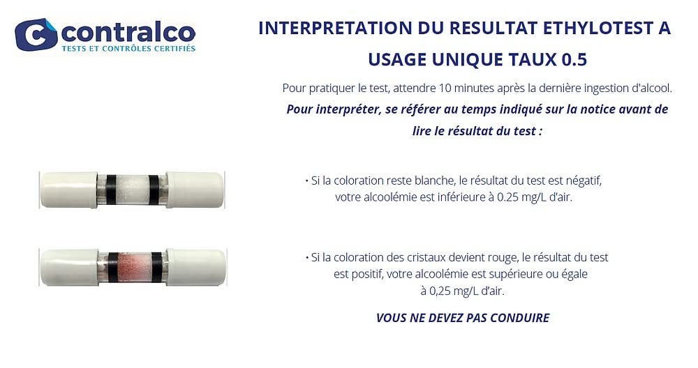 CONTRALCO — Éthylotest à usage unique lot de 40 sans chrome – Image 4