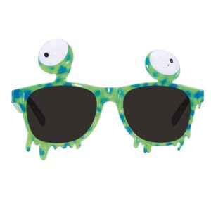 P'TIT CLOWN - Lunettes Fantaisies - Funny Party Glasses - Adulte - Parfaites pour Déguisement Carnaval, Cosplay, Soirée Cocktail, Fête Tropicale - Plastique (Lunettes Monstre vert)
