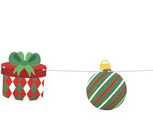 P'TIT CLOWN - Guirlande de Noël - Décoration Noel à Suspendre - pour Décorer Sapin, Maison, Porte d'Entrée, Rebords de Fenêtres et Cheminées, Déco Murale (Déco de Noël, 3 m)