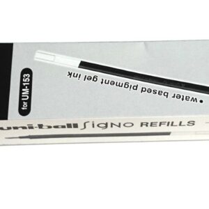 uni-ball UMR-10 Lot de 12 stylos gel gel Impact Broad UM 153S Noir