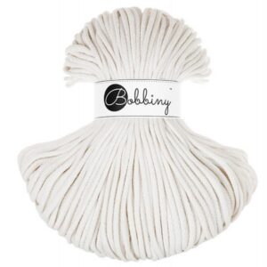 Bobbiny Cordon macramé tressé de qualité supérieure de 5 mm (Blanc cassé) - 100 m