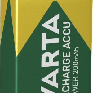 VARTA Piles rechargeables Pile Bloc 9V, lot de 1, Recharge Accu Power, 200 mAh, sans effet mémoire, préchargée, prête à l'emploi