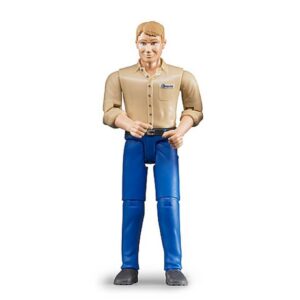 bruder 60006 - Homme au teint clair & pantalon bleu - 1:16 bworld, Figurine jouet, Agriculteur, Ferme, Homme