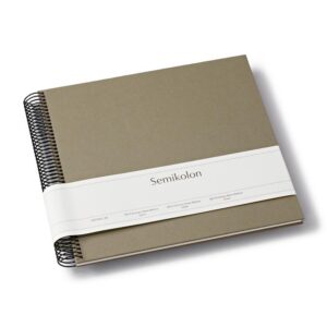 Semikolon 369998 Album à spirales Economy Medium - 23 x 22,3 cm - Album photo, 40 pages blanc crème, livre photo, beige fango