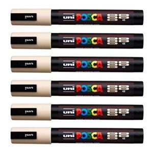 POSCA Uni-Ball PC-5M Lot de 12 balles Beige