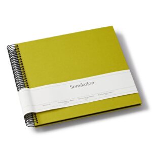 Semikolon 369995 Album à spirales Economy Medium - 23 x 22,3 cm - Album photo, 40 pages noir, livre photo, matcha vert clair