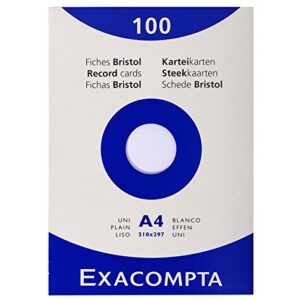 EXACOMPTA Lot de 2 Etuis de 100 fiches BRISTOL 210x297 A4 Blanc Uni
